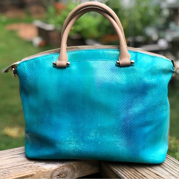 Custom Turquoise & Green Brahmin Medium Duxbury - Picture 2 of 7